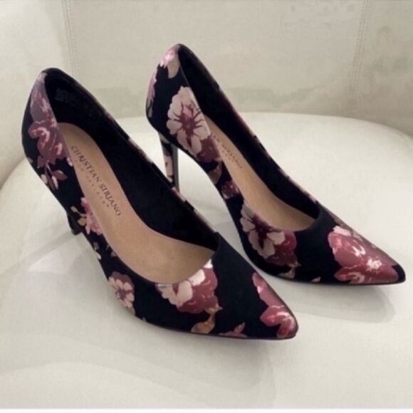 Christian Siriano Floral Black and Pink Women's Heels Size 6 1/2 - Picture 14 of 15